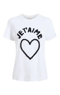 Cinq à Sept Textured Je T'aime Tee White/Black Discount