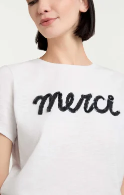 Cinq à Sept Threaded Merci Tee WhiteMulti Online