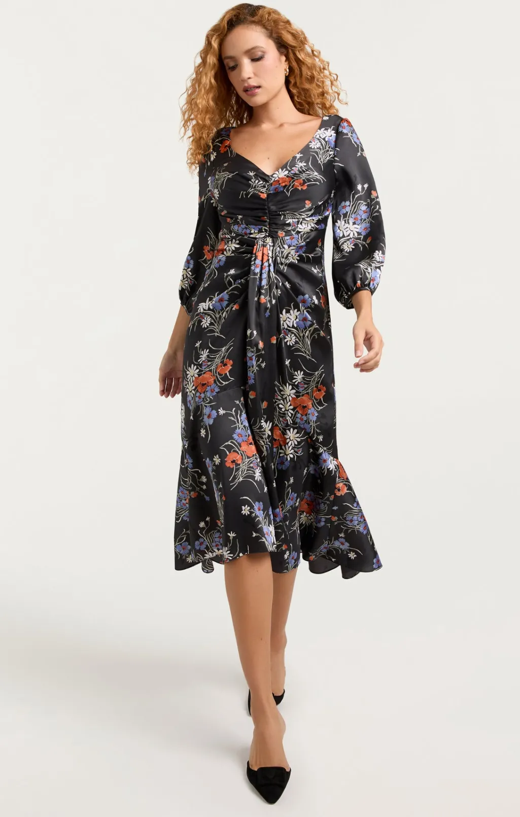 Cinq à Sept Three Quarter Sleeve Walker Dress ObsidianMulti Discount