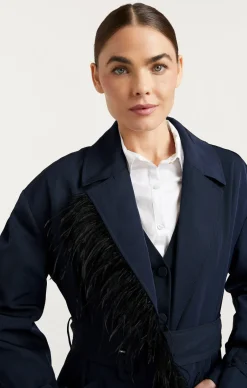 Cinq à Sept Tillie Trench Navy/black