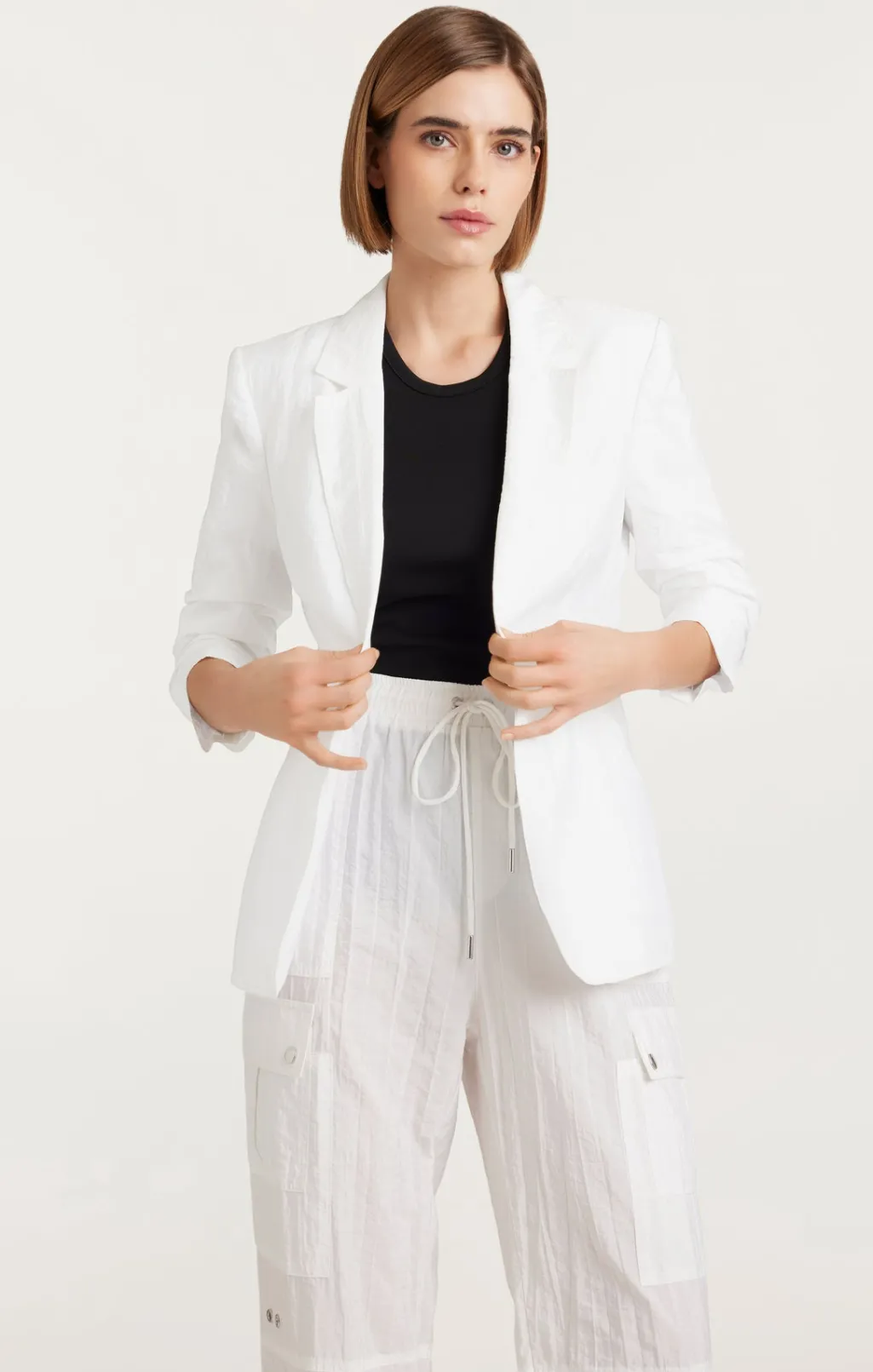 Cinq à Sept Tumbled Woven Khloe Blazer White