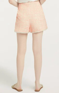 Cinq à Sept Tweed Coronado Short Ivory/neonCoral Outlet
