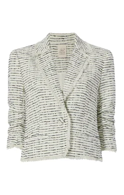 Cinq à Sept Tweed Petite Khloe Blazer Ivory/Navy Outlet