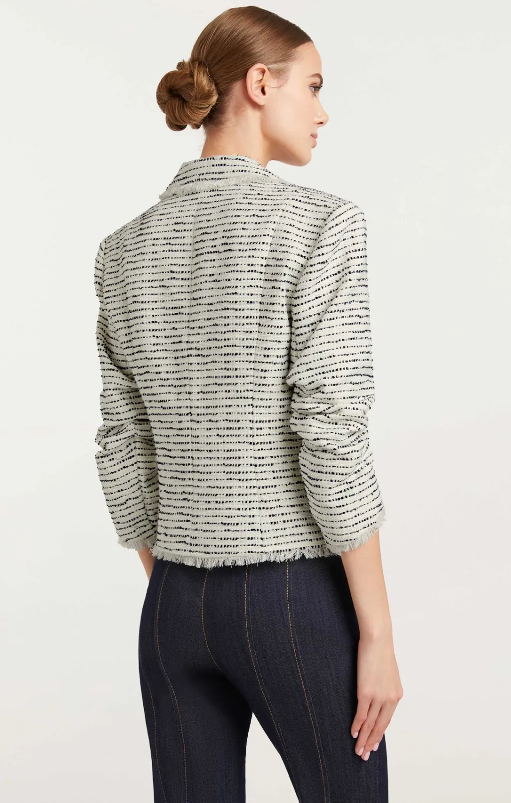 Cinq à Sept Tweed Petite Khloe Blazer Ivory/Navy Outlet