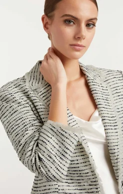 Cinq à Sept Tweed Petite Khloe Blazer Ivory/Navy Outlet