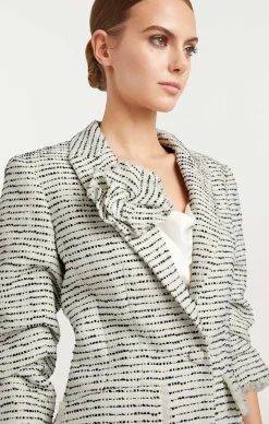 Cinq à Sept Tweed Pricilla Blazer Ivory/Navy Outlet