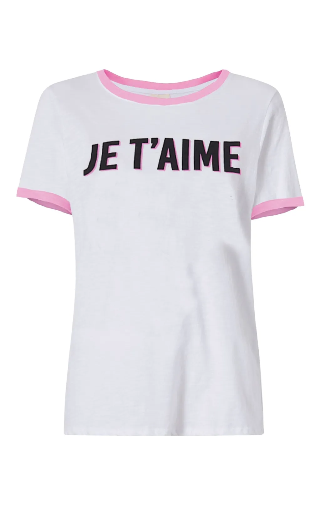 Cinq à Sept Two Tone Je T'aime Tee White/Carnation Sale