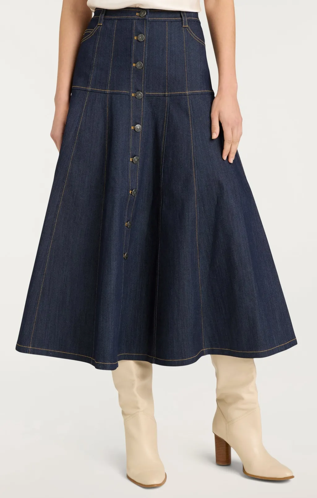 Cinq à Sept Veena Skirt Indigo Outlet