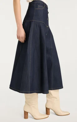 Cinq à Sept Veena Skirt Indigo Outlet