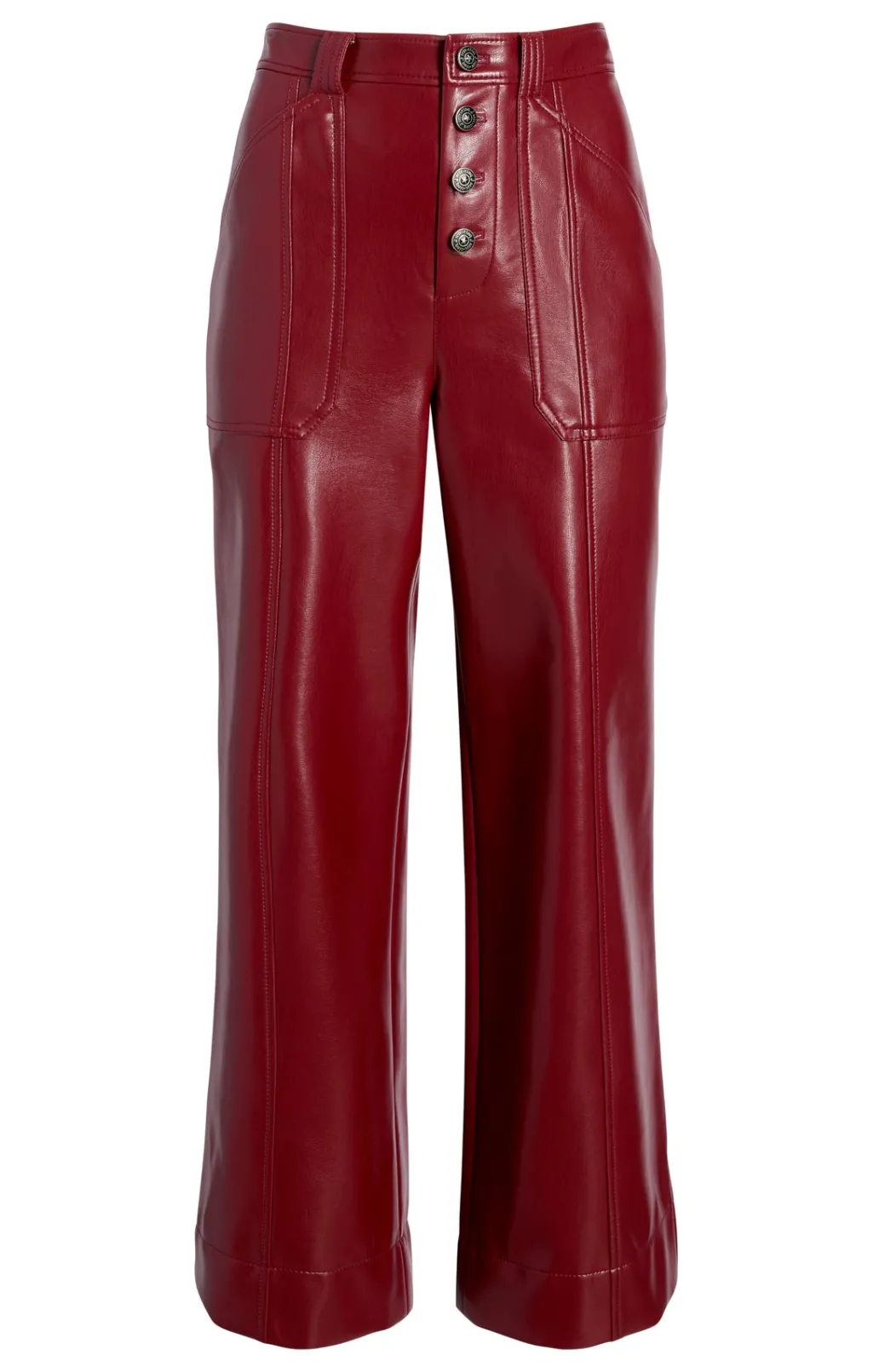 Cinq à Sept Vegan Leather Benji Pant Rhubarb Clearance