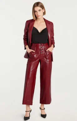 Cinq à Sept Vegan Leather Benji Pant Rhubarb Clearance