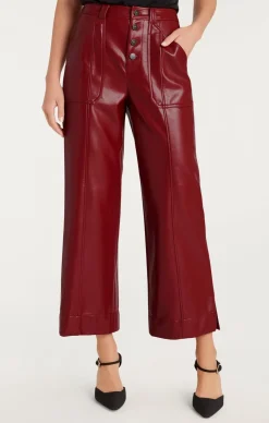 Cinq à Sept Vegan Leather Benji Pant Rhubarb Clearance