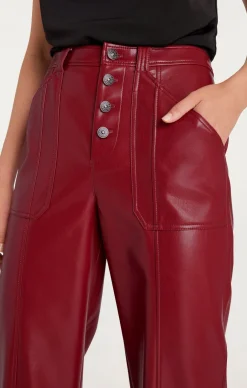 Cinq à Sept Vegan Leather Benji Pant Rhubarb Clearance