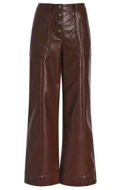 Cinq à Sept Vegan Leather Benji Pant Tobacco Clearance