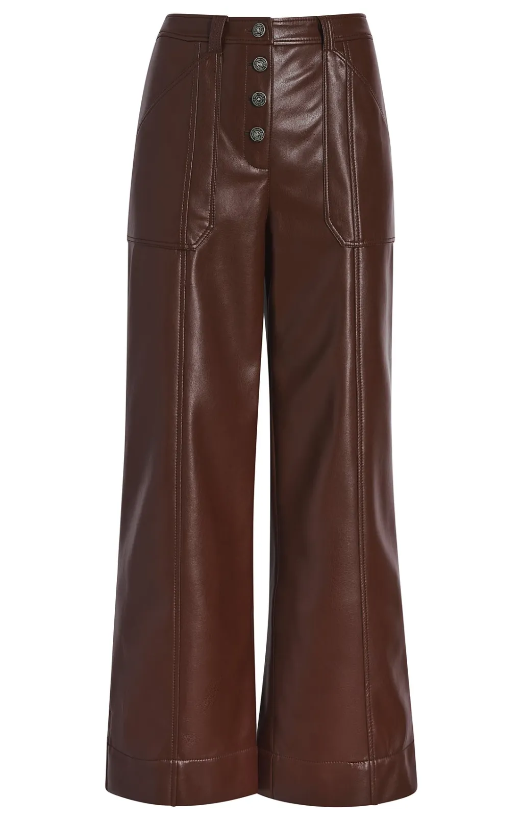 Cinq à Sept Vegan Leather Benji Pant Tobacco Clearance