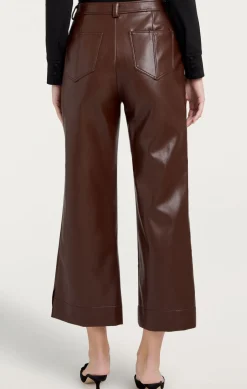 Cinq à Sept Vegan Leather Benji Pant Tobacco Clearance