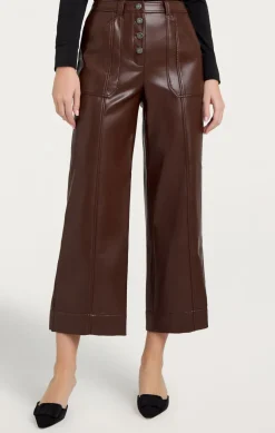Cinq à Sept Vegan Leather Benji Pant Tobacco Clearance