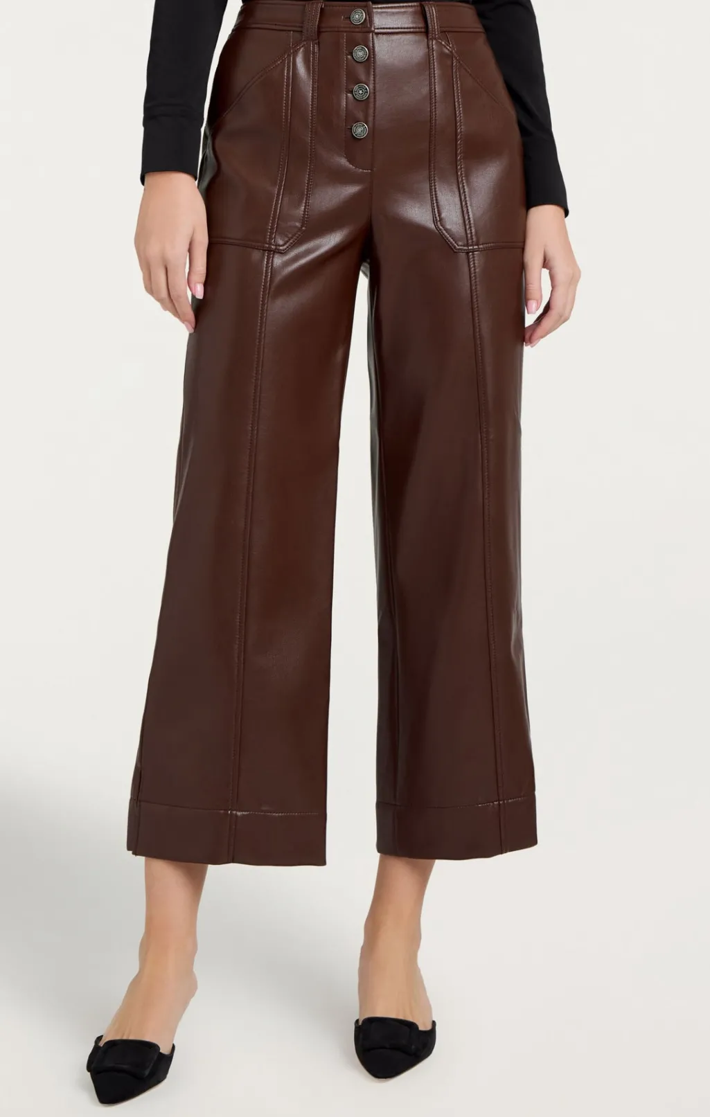 Cinq à Sept Vegan Leather Benji Pant Tobacco Clearance
