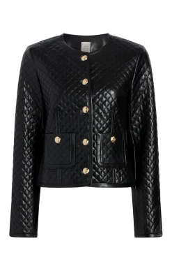 Cinq à Sept Vegan Leather Brooke Jacket Black Discount