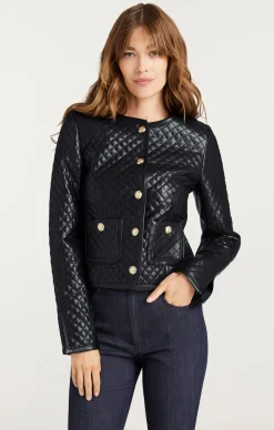 Cinq à Sept Vegan Leather Brooke Jacket Black Discount