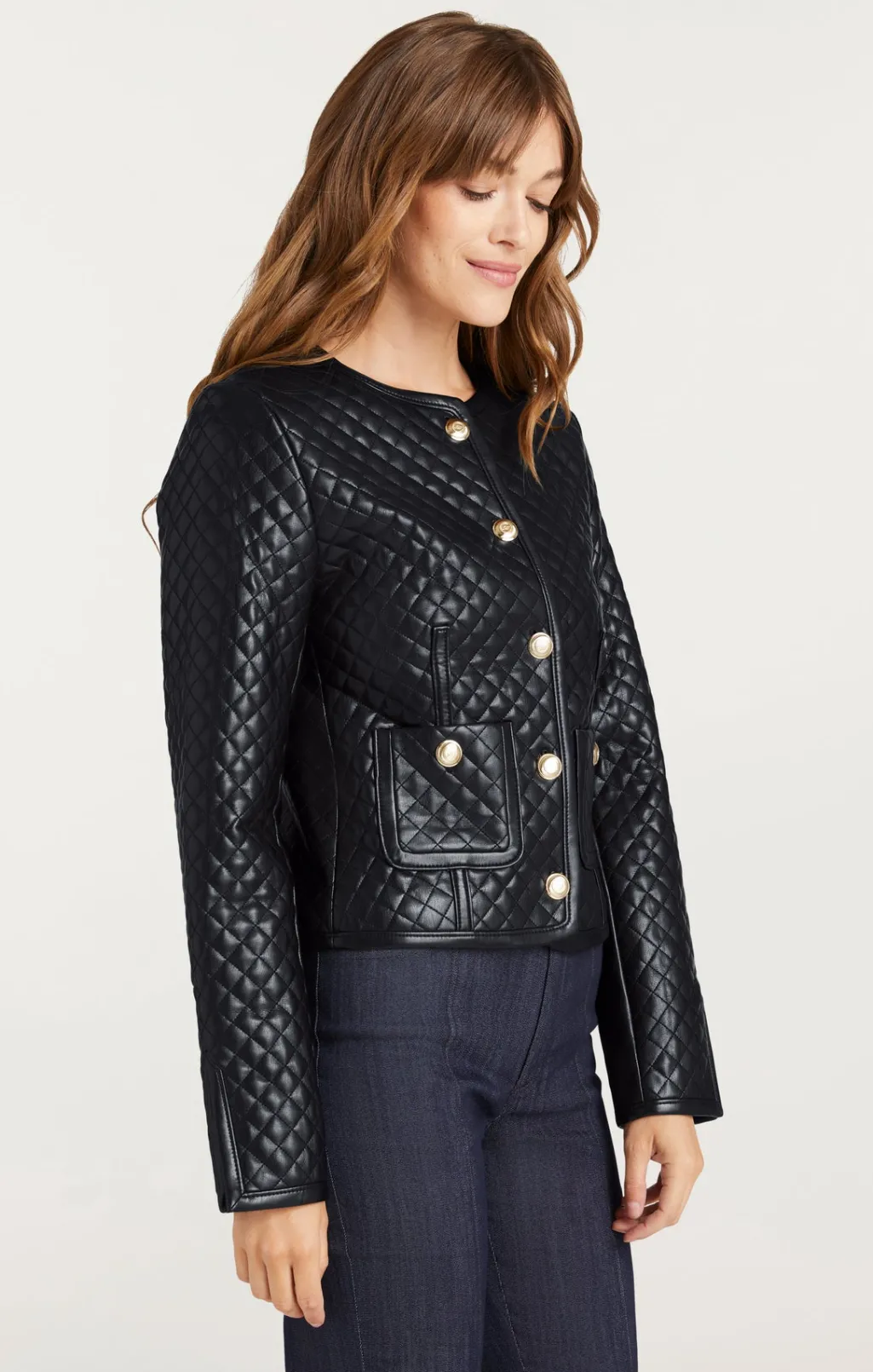 Cinq à Sept Vegan Leather Brooke Jacket Black Discount