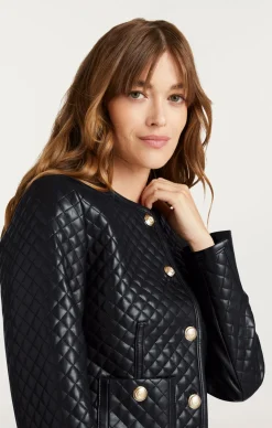 Cinq à Sept Vegan Leather Brooke Jacket Black Discount