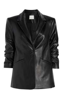 Cinq à Sept Vegan Leather Kylie Blazer Black New