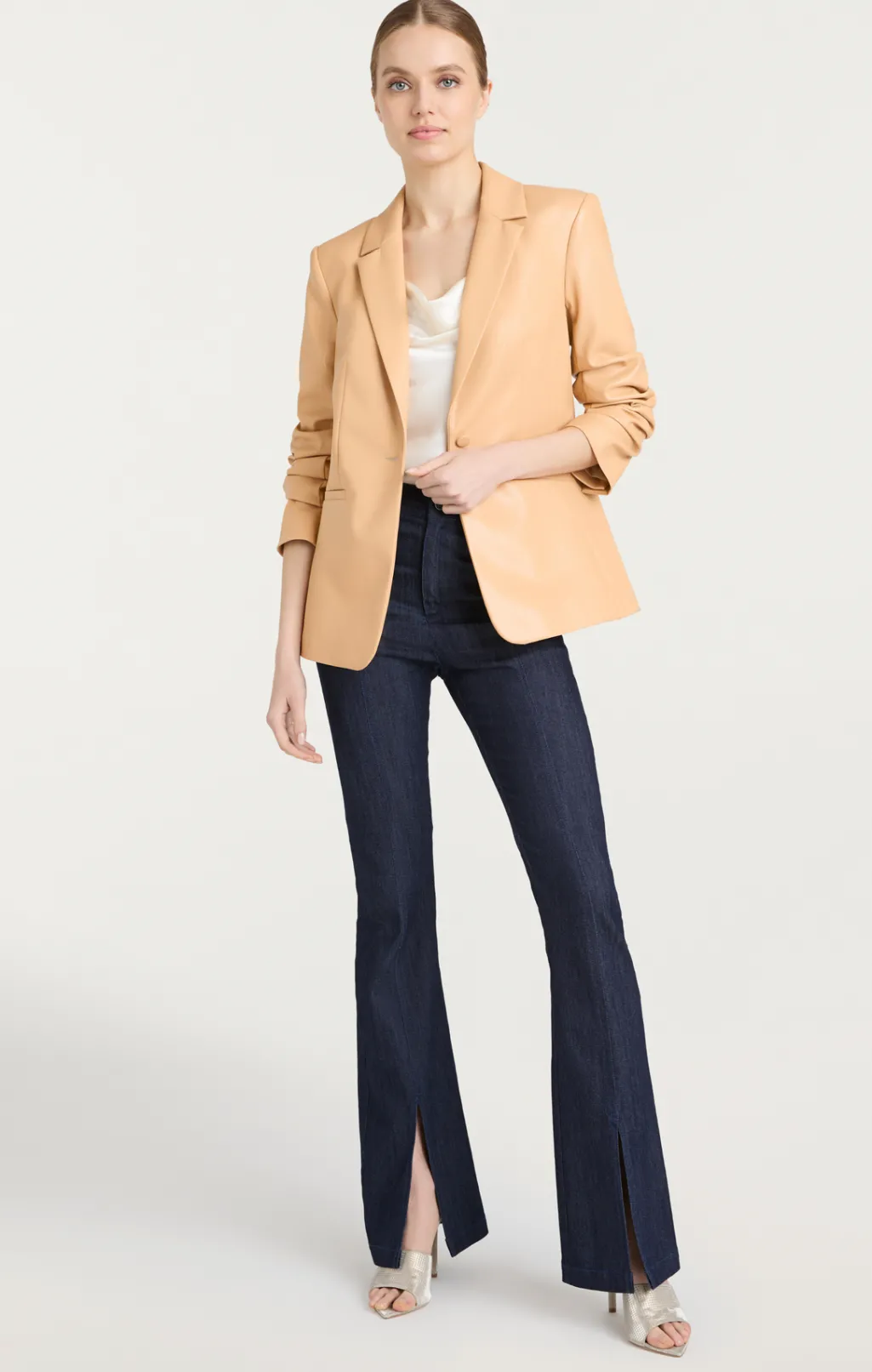 Cinq à Sept Vegan Leather Kylie Blazer Chai