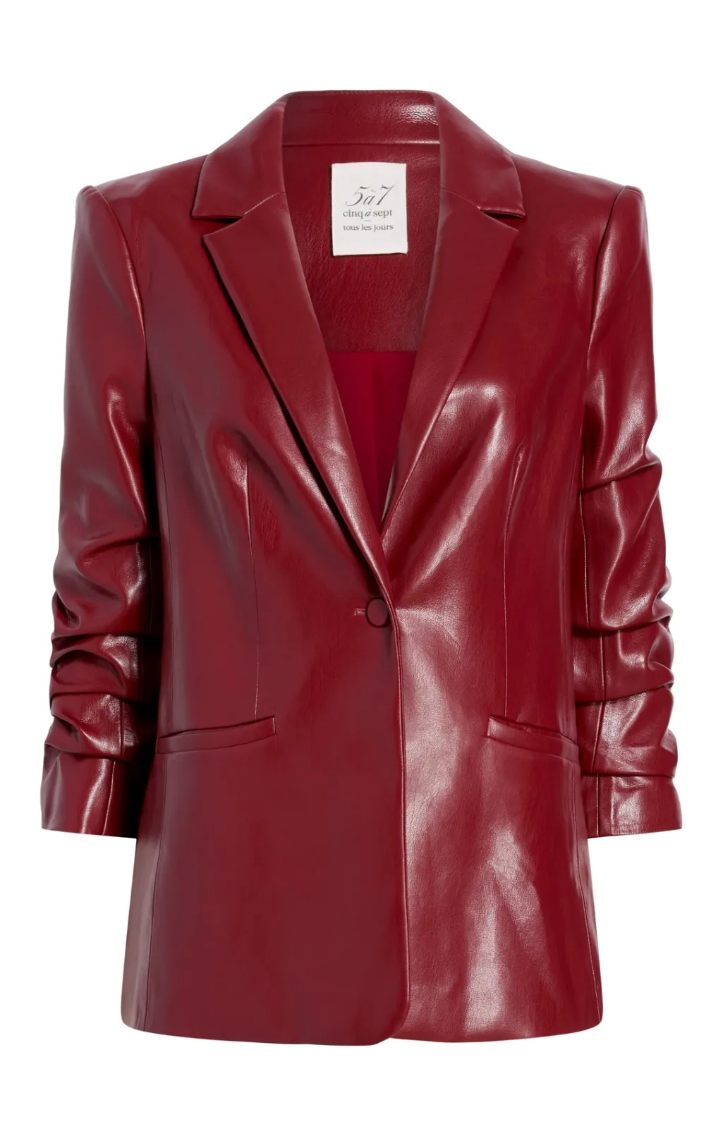 Cinq à Sept Vegan Leather Kylie Blazer Rhubarb Outlet