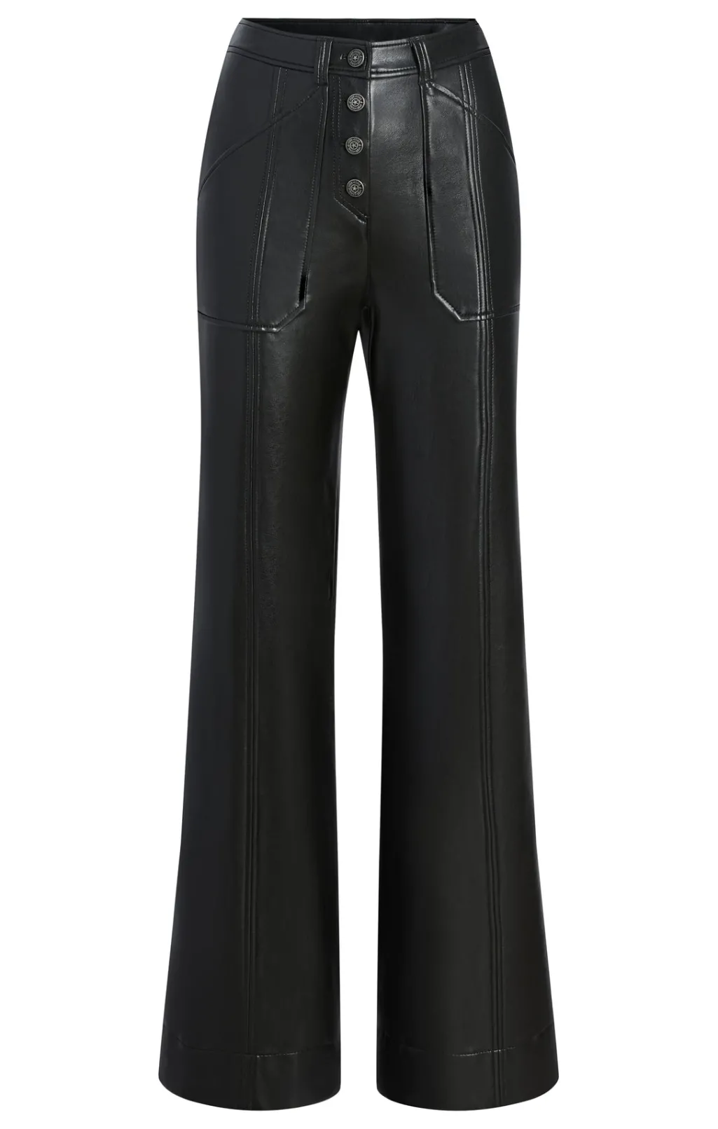 Cinq à Sept Vegan Leather Long Benji Pant Black Discount