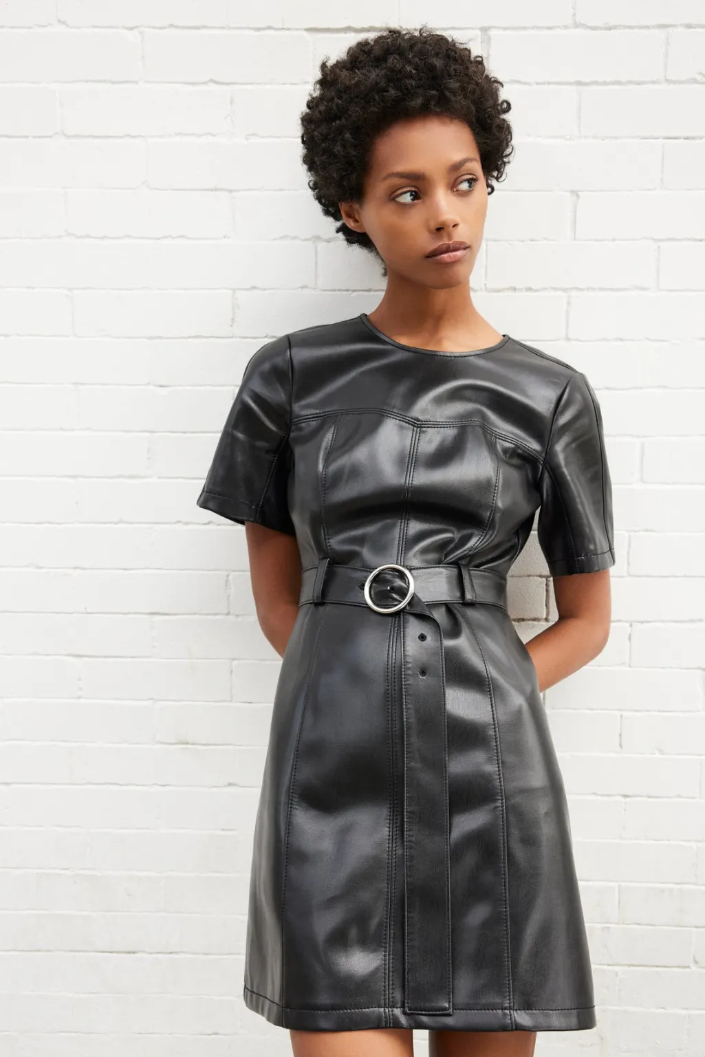 Cinq à Sept Vegan Leather Siv Dress Black Outlet