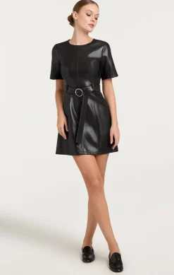 Cinq à Sept Vegan Leather Siv Dress Black Outlet