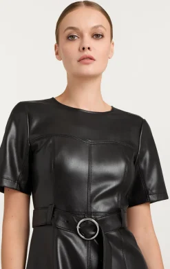Cinq à Sept Vegan Leather Siv Dress Black Outlet