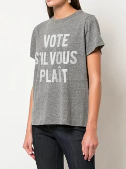 Cinq à Sept Vote Please Tee HeatherGrey/White