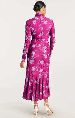 Cinq à Sept Warm Carnation Johnson Dress PlumRadishMulti Outlet