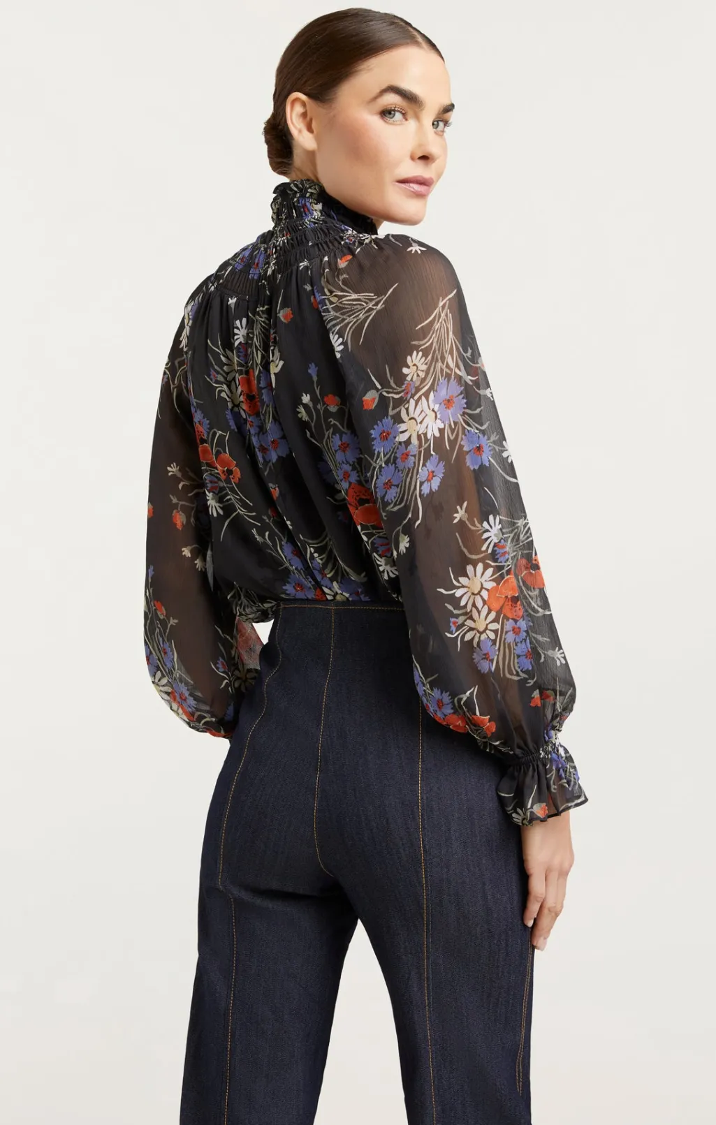 Cinq à Sept Wild Poppy Avalyn Top ObsidianMulti