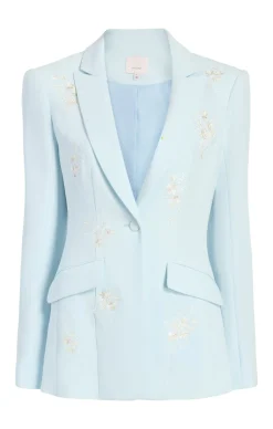 Cinq à Sept Wildflower Bouquet Embellished Cheyenne Blazer GlacialBlueMulti Best