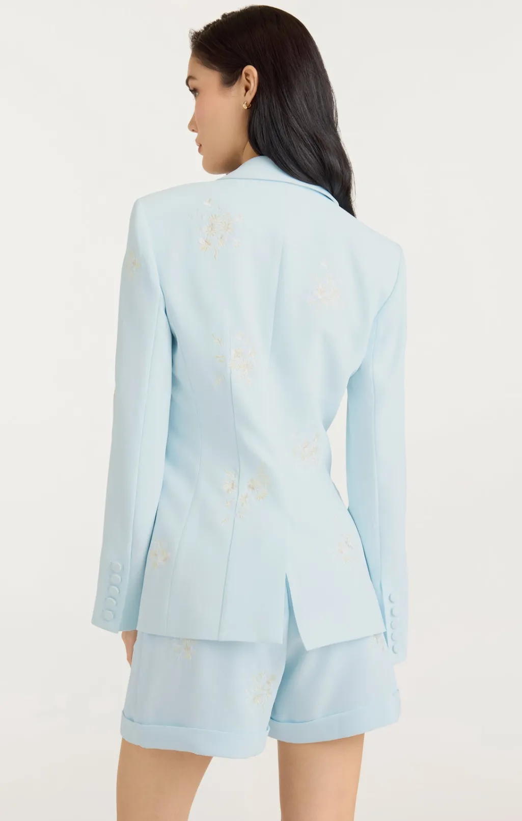 Cinq à Sept Wildflower Bouquet Embellished Cheyenne Blazer GlacialBlueMulti Best