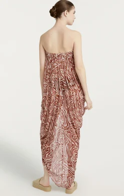 Cinq à Sept Woodblock Zebra Libbie Coverup Sequoia/ivory Sale